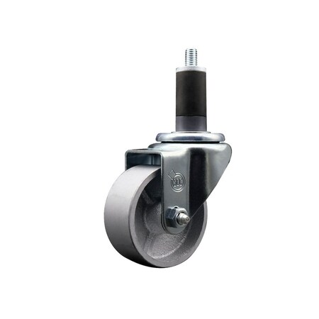 Service Caster 3'' Semi Steel Wheel Swivel 1-1/4'' Expanding Stem Caster SCC-EX20S314-SSS-114